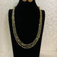 Golden & Green Beads Necklace With Studs | 3 layears Necklace