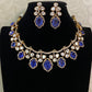 Sapphire & Moissanite Necklace | Latest Indian jewelry