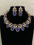 Sapphire & Moissanite Necklace | Latest Indian jewelry | Purple stones necklace