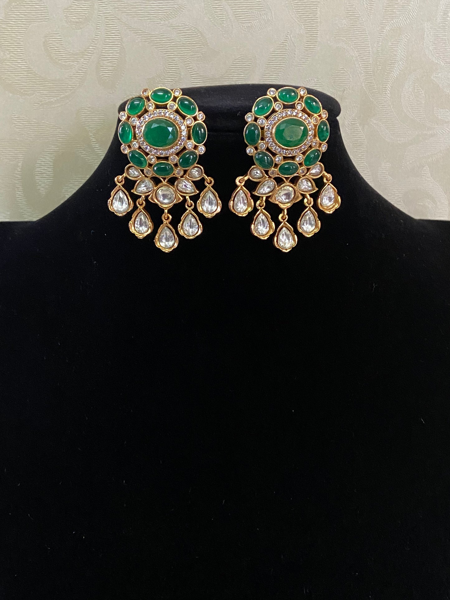Moissanite kundan Earrings | Indian Jewelry In USA