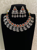 Victorian Moissanite & Coral Necklace | Exclusive Necklace