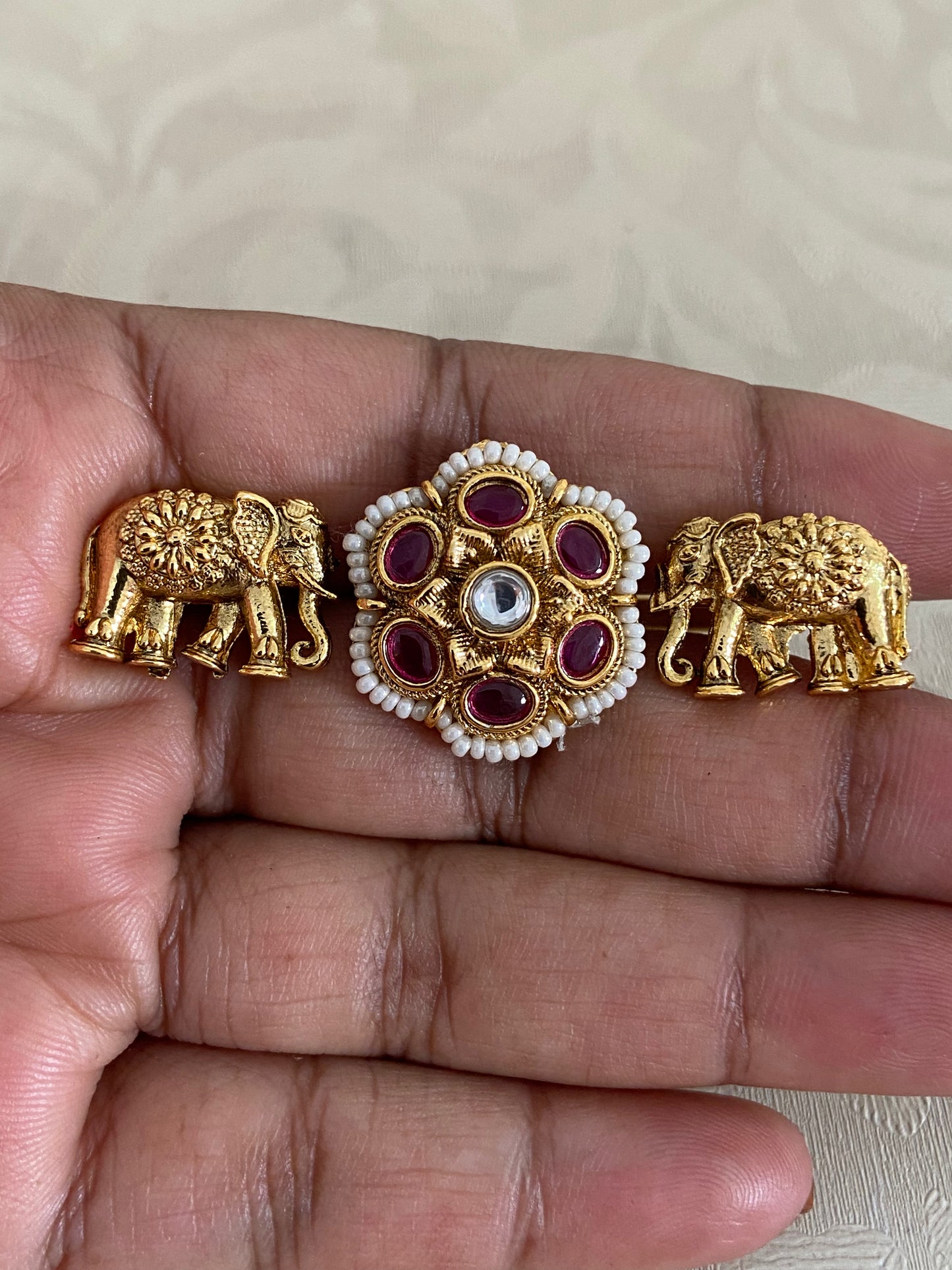 Antique Kundan 2 Finger Ring |  2 Fingers Adjustable Ring