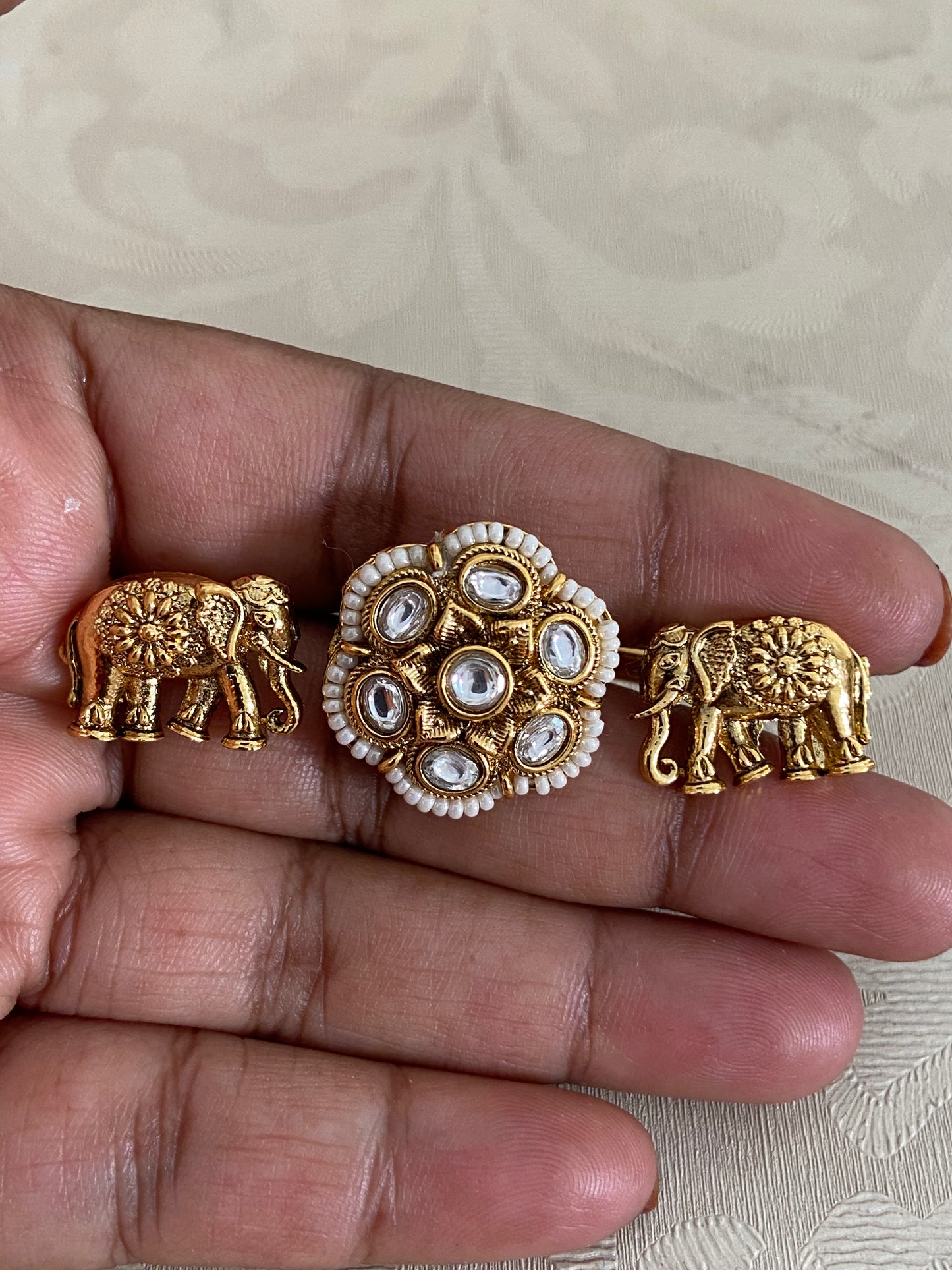 Antique Kundan 2 Finger Ring |  2 Fingers Adjustable Ring
