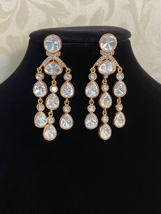 Polki Earrings | Indian jewelry in USA | Designer Earrings