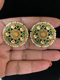 Polki Kundan Earrings | Rajwadi Pearl Kundan Studs