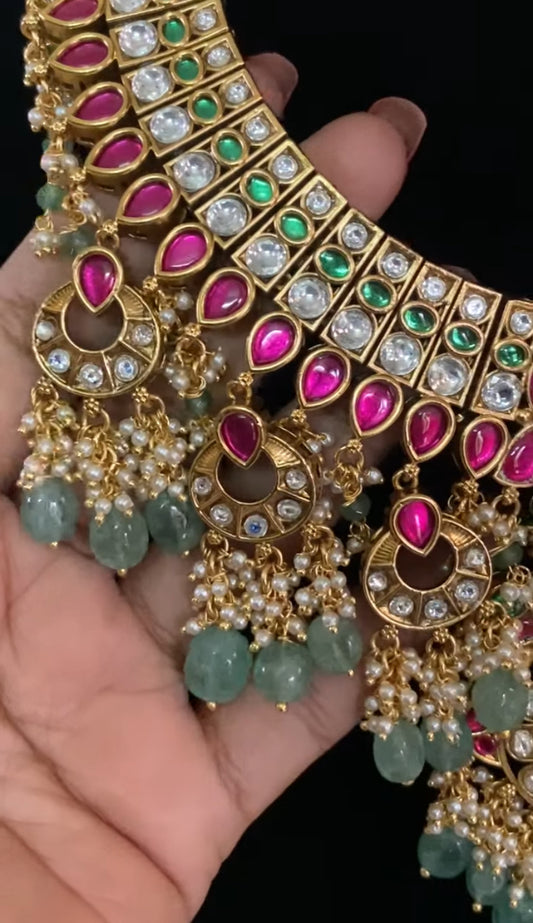 Traditional Kemp Necklace Set | Latest Necklace | Indian bridal jewelry