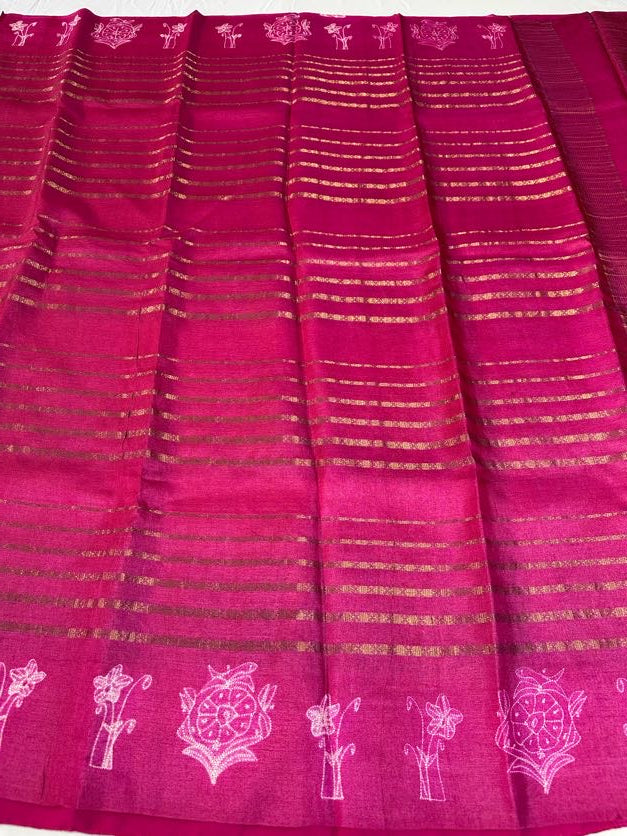 Pure Tussar Needle Shibori  Work Saree | Party Wear Saree | Indian Saree