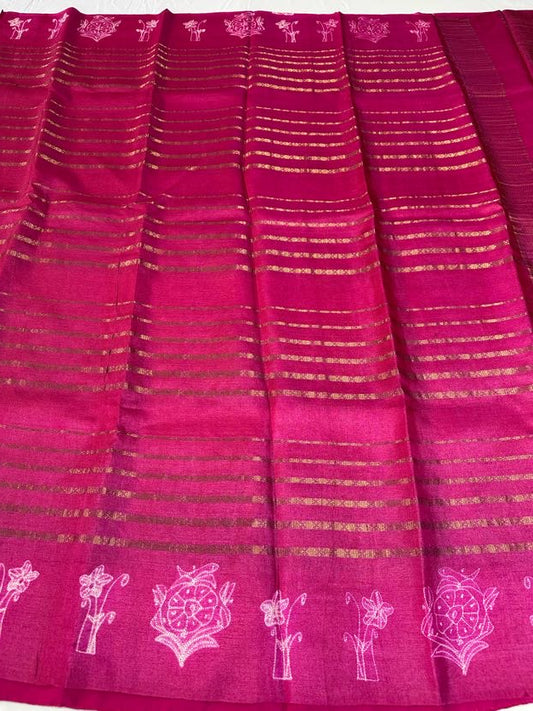 Pure Tussar Needle Shibori  Work Saree | Party Wear Saree | Indian Saree