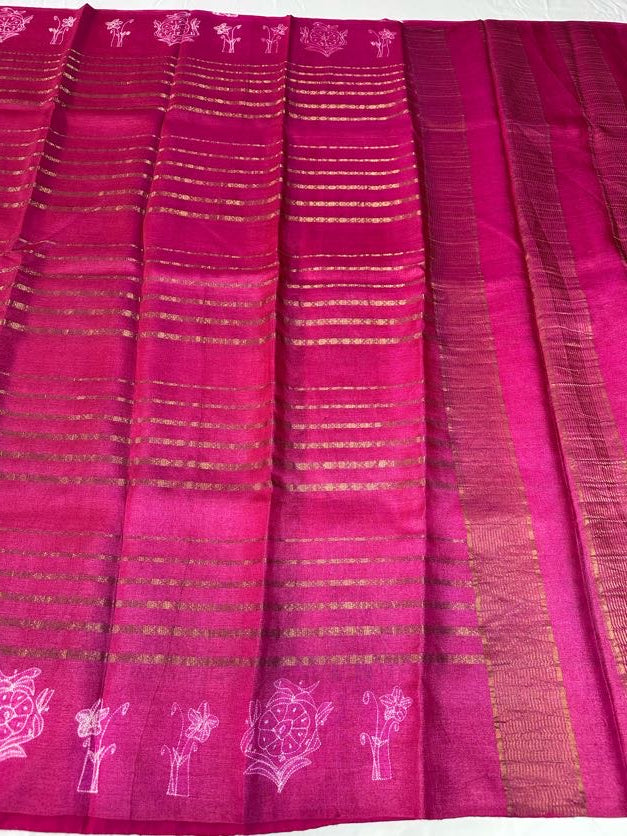 Pure Tussar Needle Shibori  Work Saree | Party Wear Saree | Indian Saree