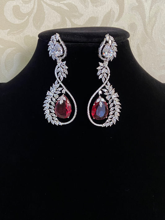 AD Rhodium Earrings | Indian jewelry in USA