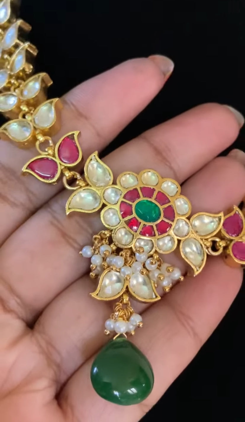 Ahamadabadi Kundan Necklace Set | Handmade Indian Jewellery