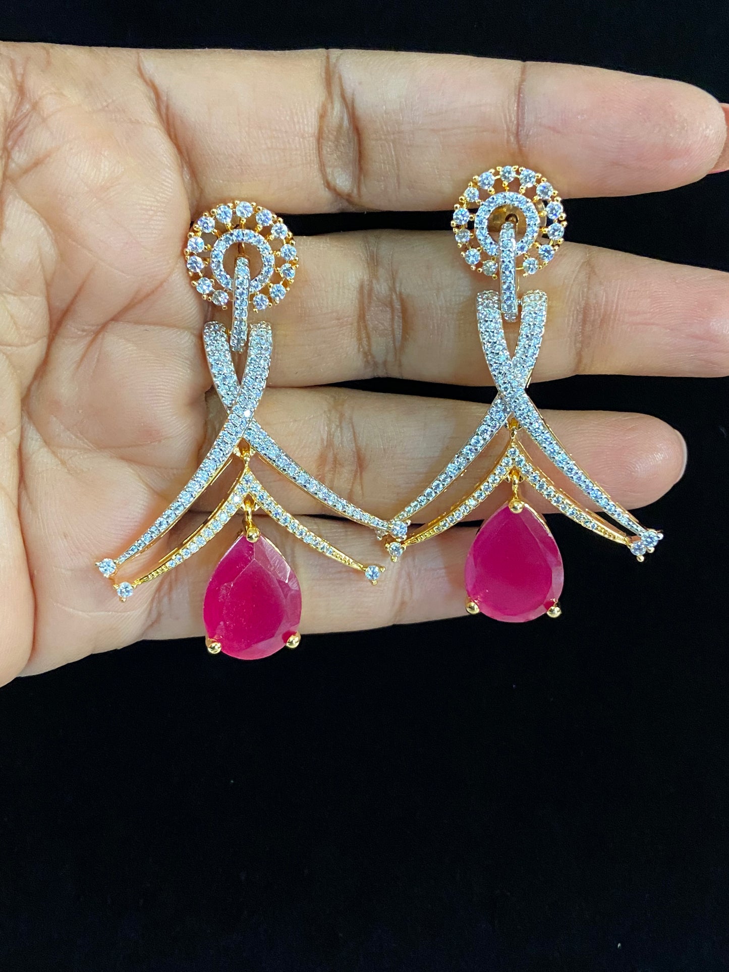 AD & Rubydrop Earrings | Indian Earrings