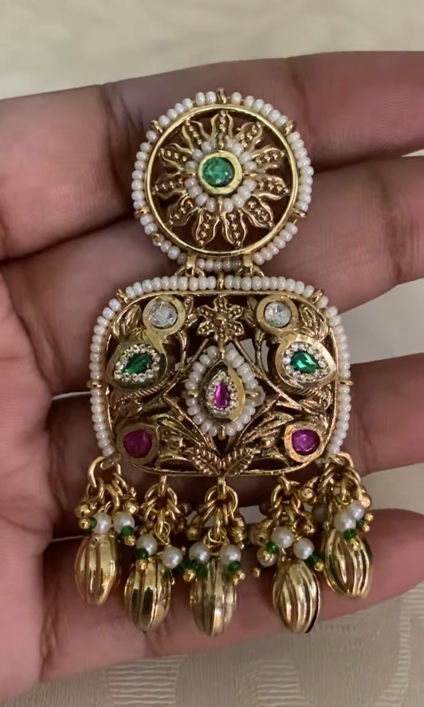 Antique Heritage Necklace With Earrings | Indian Jewelry USA