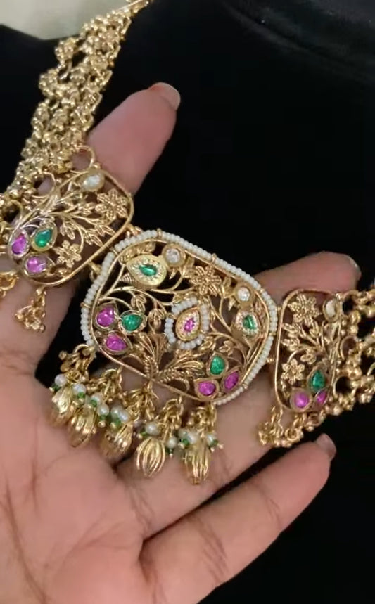 Antique Heritage Necklace With Earrings | Indian Jewelry USA