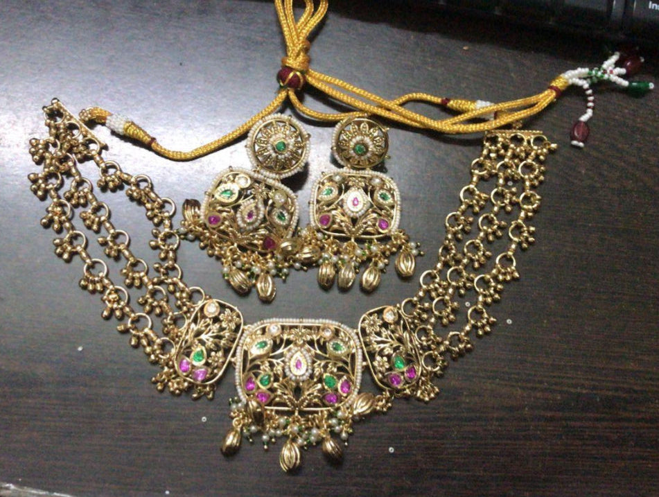 Antique Heritage Necklace With Earrings | Indian Jewelry USA