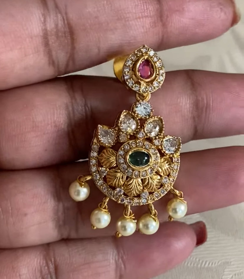 Antique CZ Pendant Set | Indian Jewelry In USA