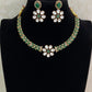 Floral CZ Choker Necklace Set | Indian Jewelry in USA