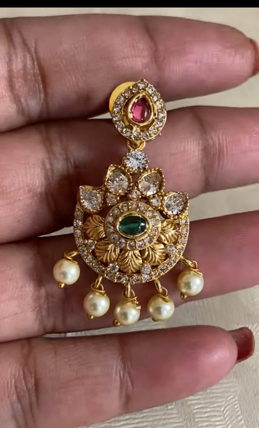 Antique CZ Pendant Set | Indian Jewelry In USA