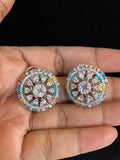 AD Multi Colour Studs | Indian Earrings