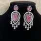 Pink Rhodium Fancy Earrings | Indian jewelry in USA