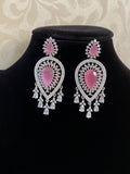 Pink Rhodium Fancy Earrings | Indian jewelry in USA