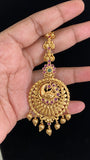 Antique Peacock Maang Tikka | Traditional Temple Maang Tikka