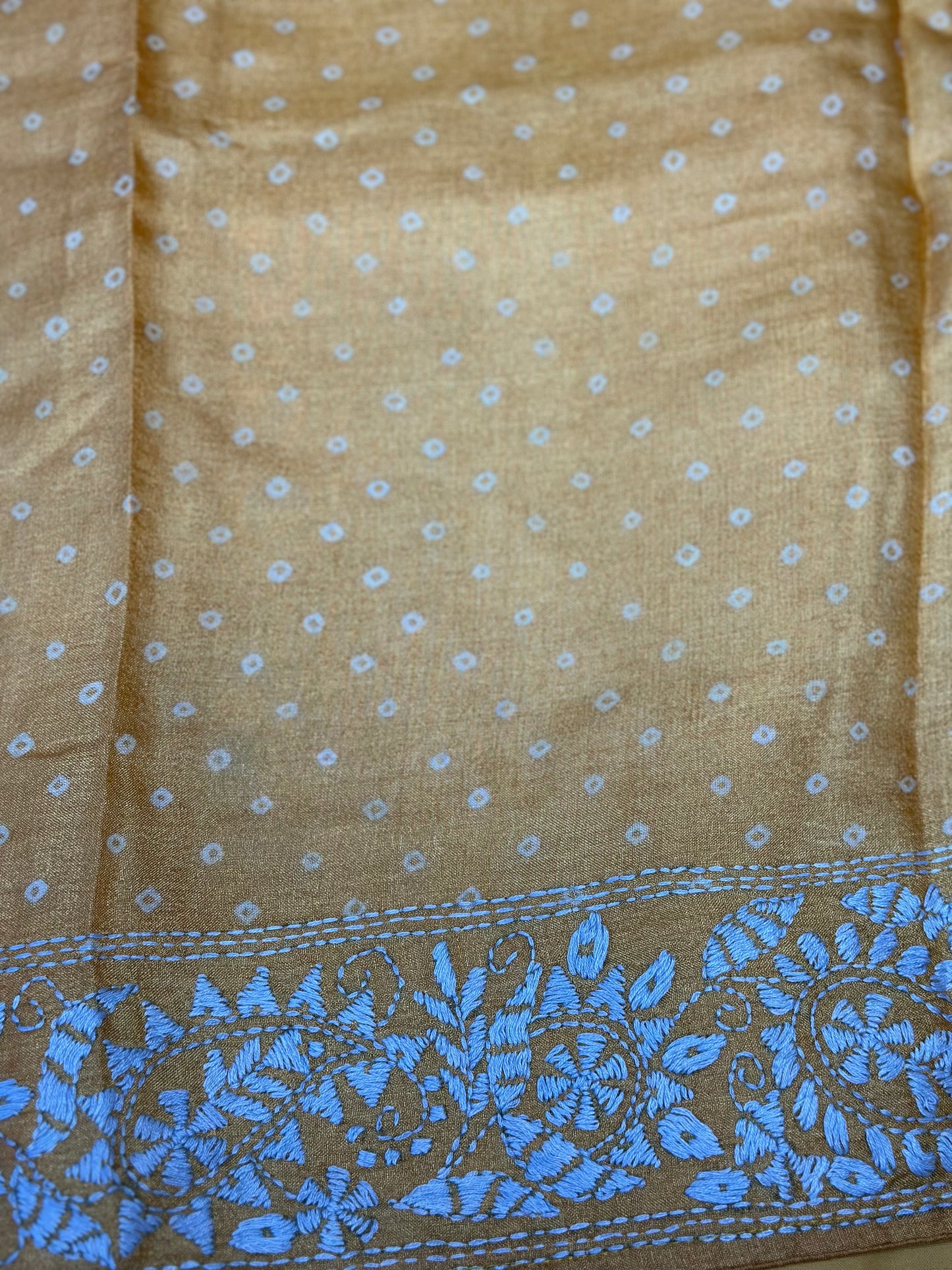 Pure Tussar Hand Work Saree | Indian Sarees In USA | Mustard Color saree
