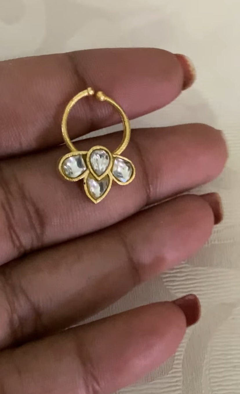 Antique Jadau Kundan Septum Ring|  Indian Nose Ring