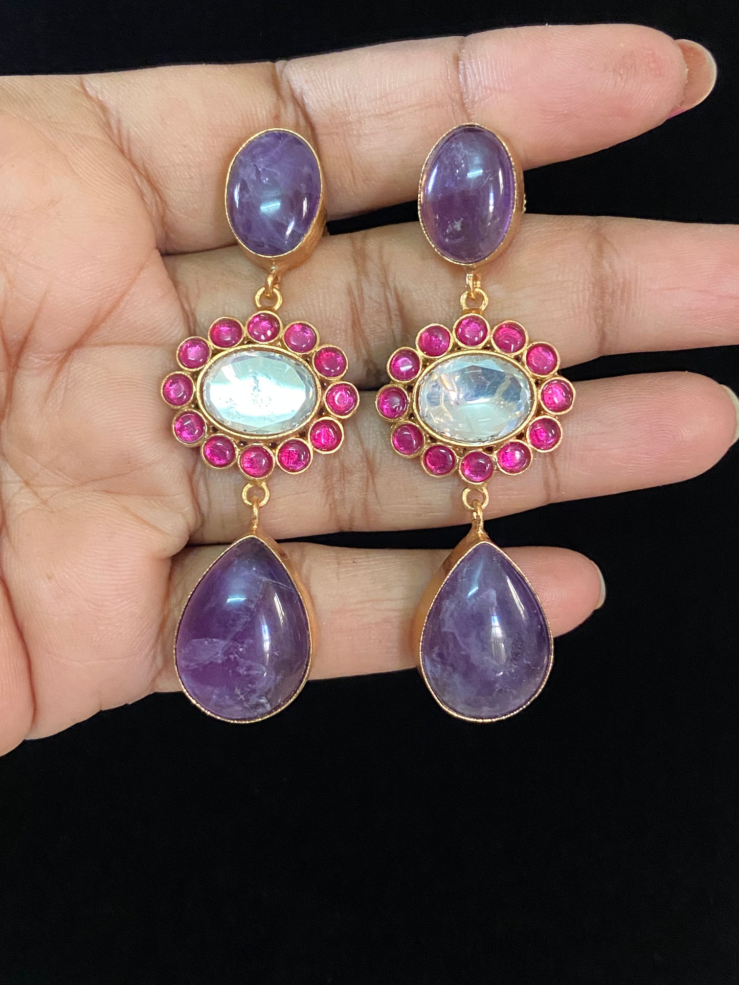 Fusion  Kundan Earrings | Indian jewelry in USA