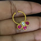 Antique Jadau Kundan Septum Ring|  Indian Nose Ring