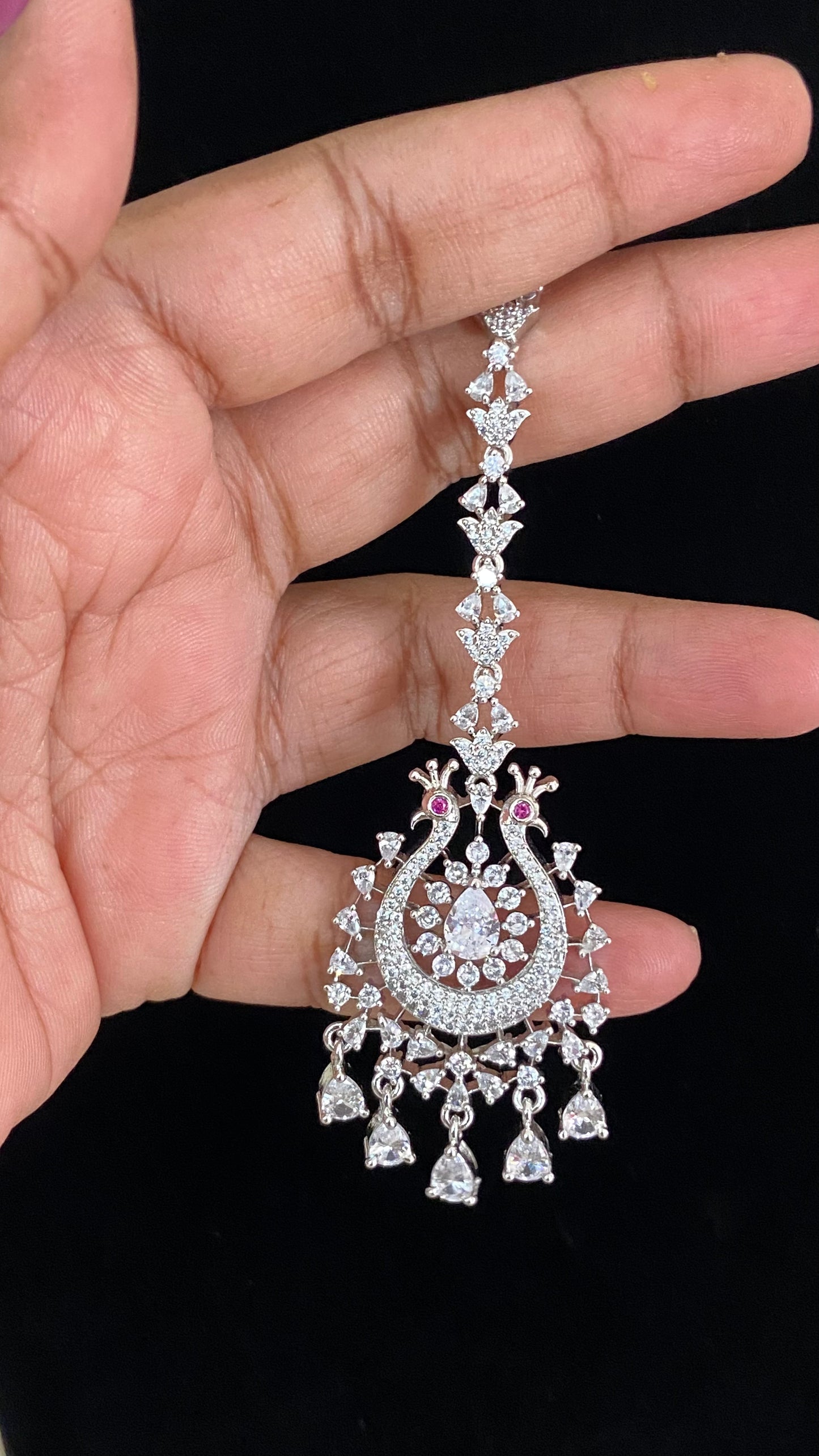 AD Rhodium Maang Tikka | Indian Maang Tikka | Gift Idea