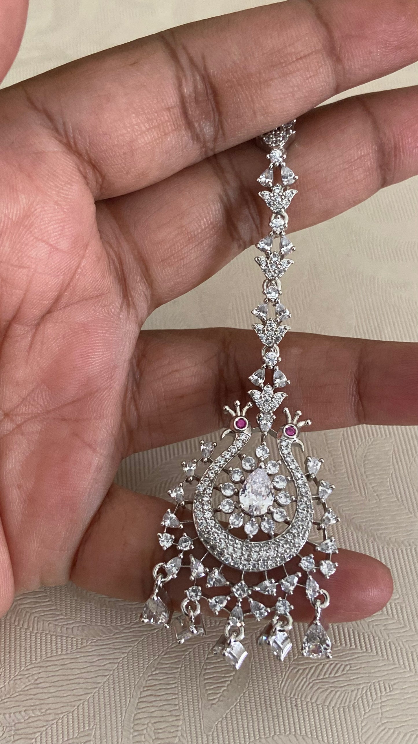 AD Rhodium Maang Tikka | Indian Maang Tikka | Gift Idea