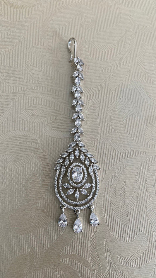 AD Rhodium Maang Tikka | Indian Maang Tikka | Gift Idea