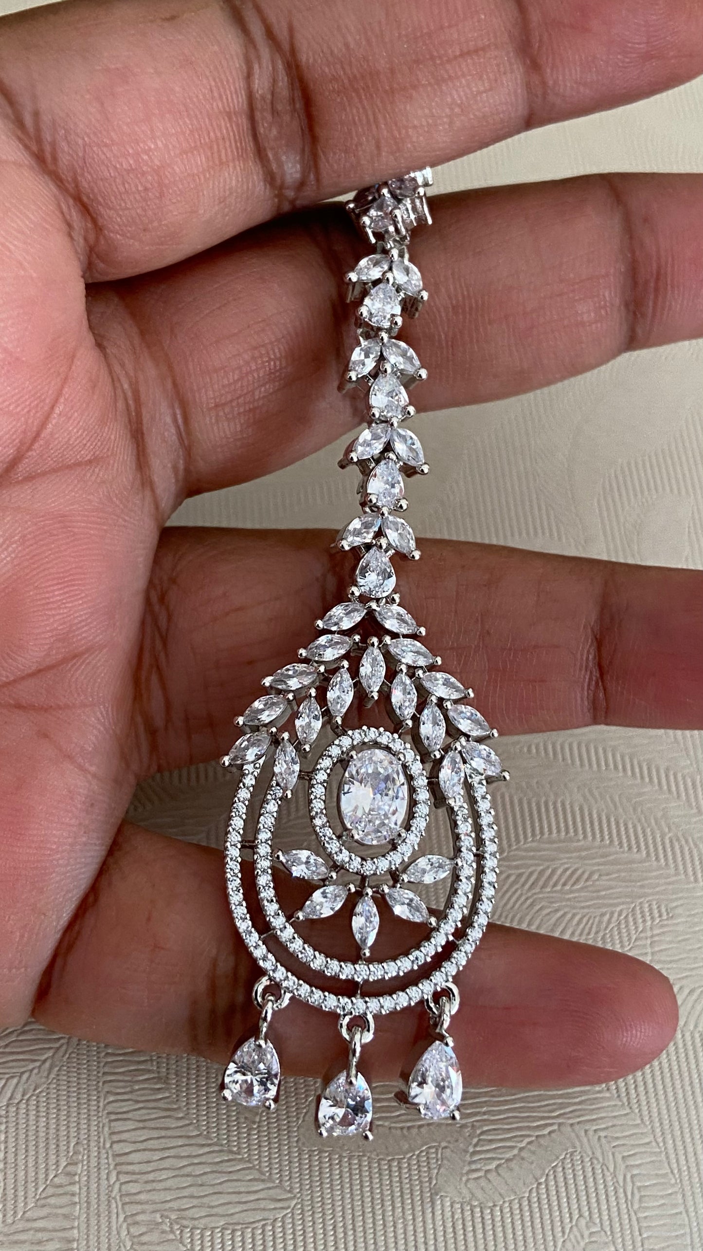 AD Rhodium Maang Tikka | Indian Maang Tikka | Gift Idea