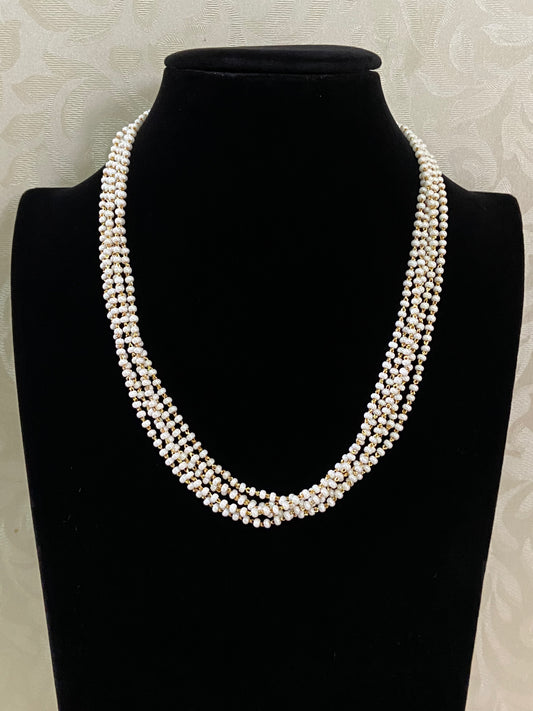 5 line Pearl Mala Necklace | Moti Necklace