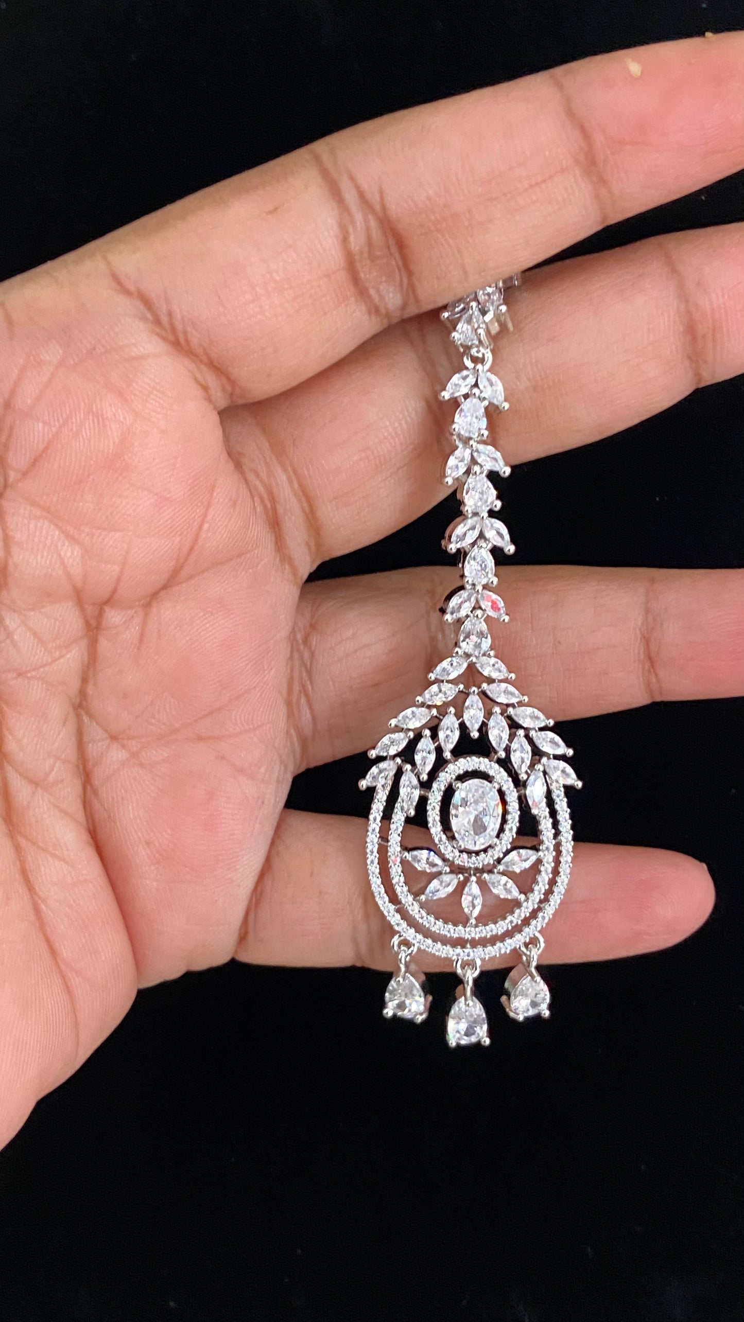 AD Rhodium Maang Tikka | Indian Maang Tikka | Gift Idea