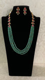 Jadau Onyx Beads Mala With Earrings | Beads Necklace