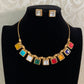 Navratan Antique Necklace With Studs | Indian Jewelry | Gift Idea