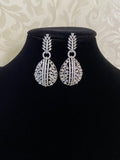 Silver Rhodium AD Earrings | contemporary Indian Earrings