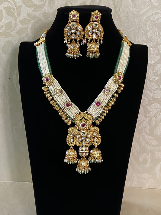 Rajwadi Moti Necklace With Earrings | Latest Indian jewelry