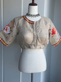 Chanderi Silk Mirror Work Embroidery Blouse | Saree Blouse In USA