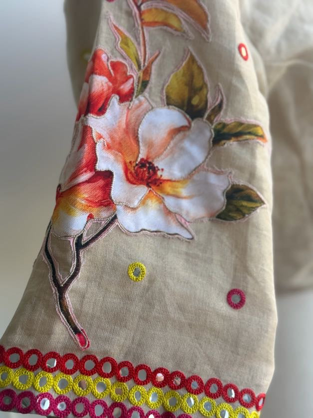 Chanderi Silk Mirror Work Embroidery Blouse | Saree Blouse In USA