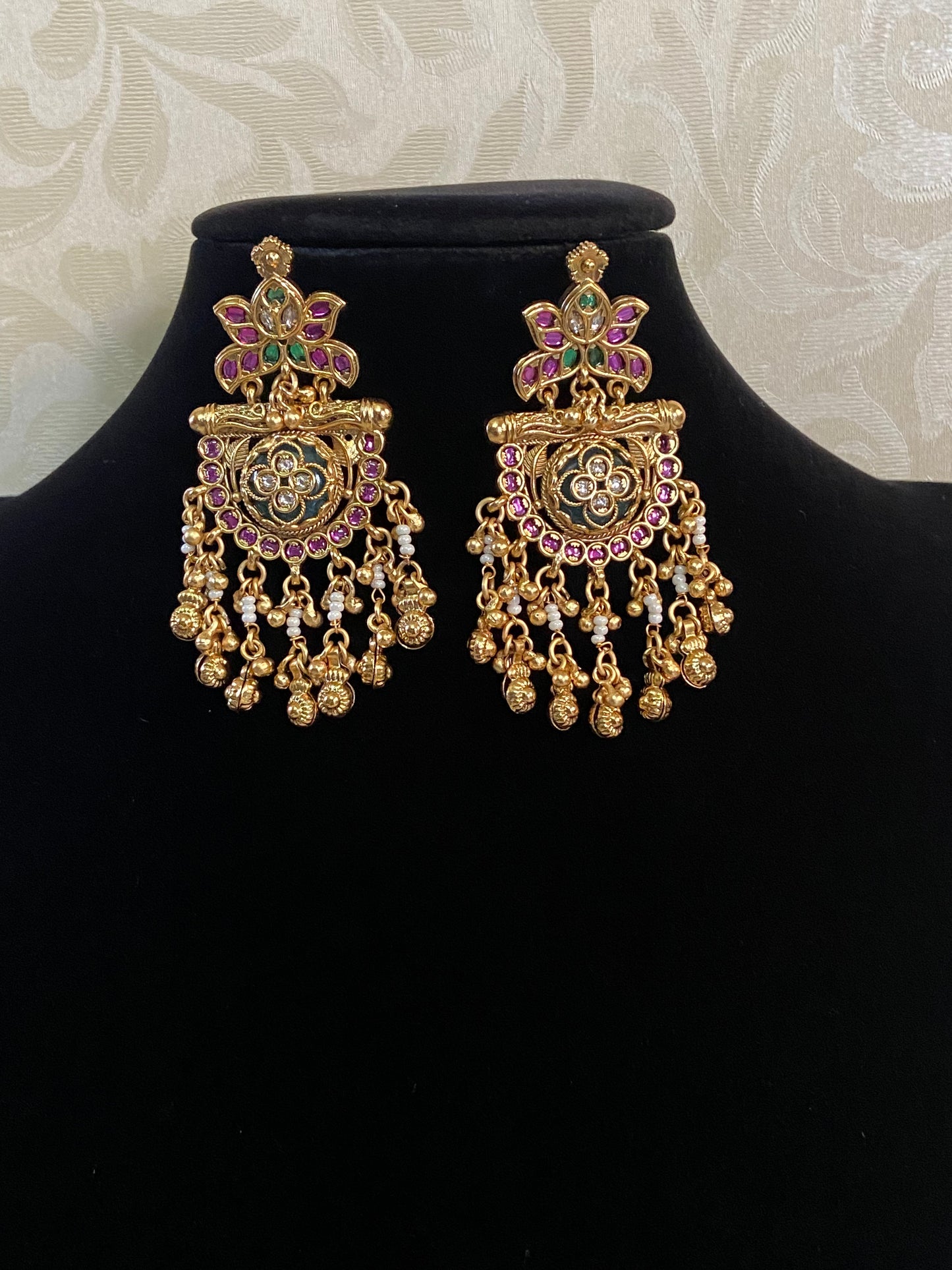 Antique Ruby Earrings | Indian Earrings