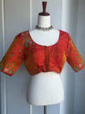 Rawsilk Tissue Embroidery Blouse | Party Wear Blouse | Indian Bridal Blouse