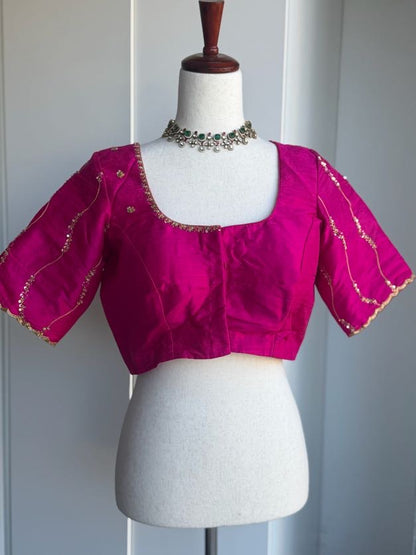Rawsilk Embroidery Blouse | Party Wear Blouse | Indian Bridal Blouse