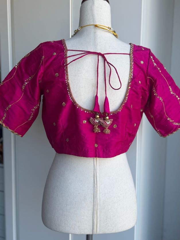 Rawsilk Embroidery Blouse | Party Wear Blouse | Indian Bridal Blouse
