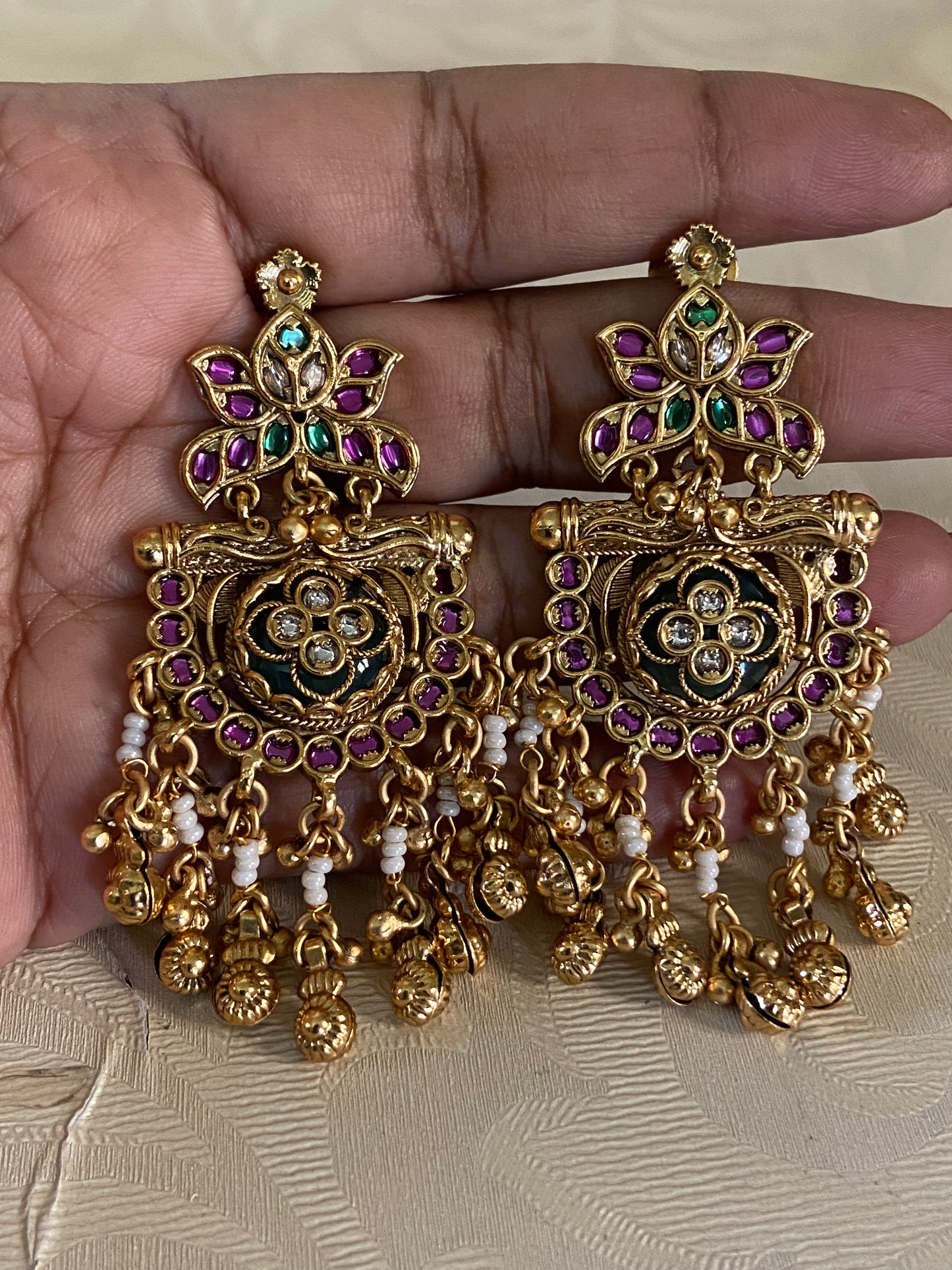 Antique Ruby Earrings | Indian Earrings