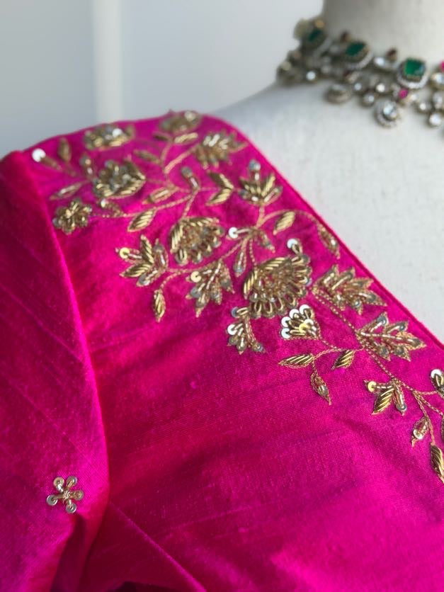 Rawsilk Embroidery Blouse | Party Wear Blouse | Indian Bridal Blouse