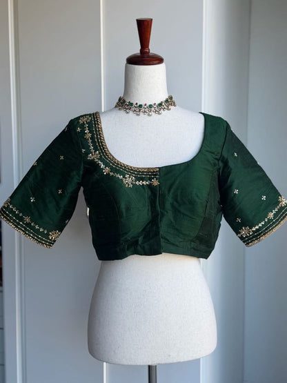 Rawsilk Embroidery Blouse | Party Wear Blouse | Indian Bridal Blouse