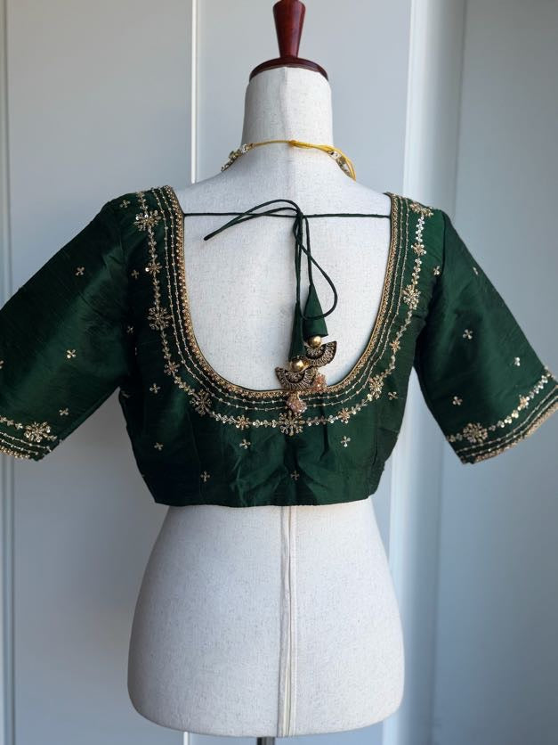 Rawsilk Embroidery Blouse | Party Wear Blouse | Indian Bridal Blouse